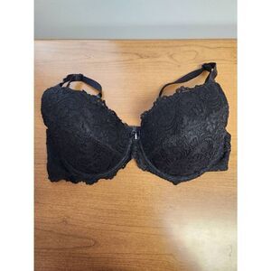 💕Smart & Sexy 40D black underwire, lace overlay bra